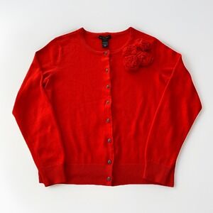 3/$25 New‎ York & Company Cardigan Sweater Women's L Orange Rhinestone Buttons